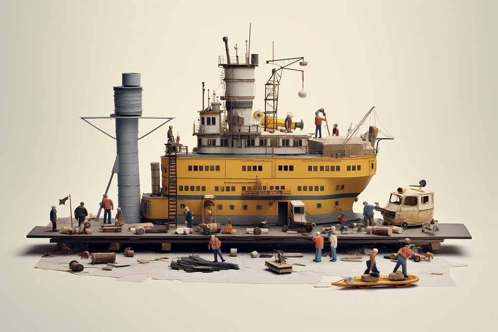 filmset voor videoproductie in de haven van Rotterdam