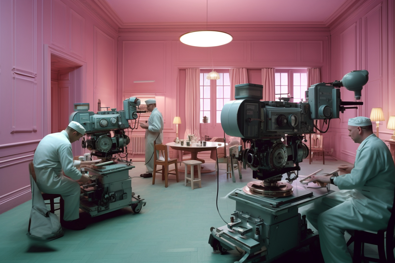 drie camera mannen zijn bezig met de productie van een promotiefilm