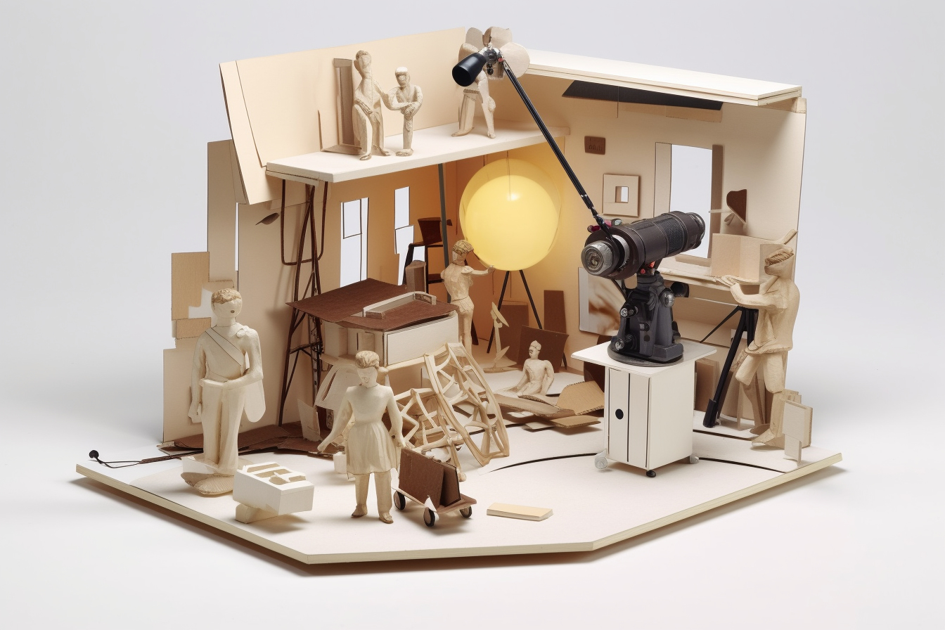 Filmset abstracte model voorstelling