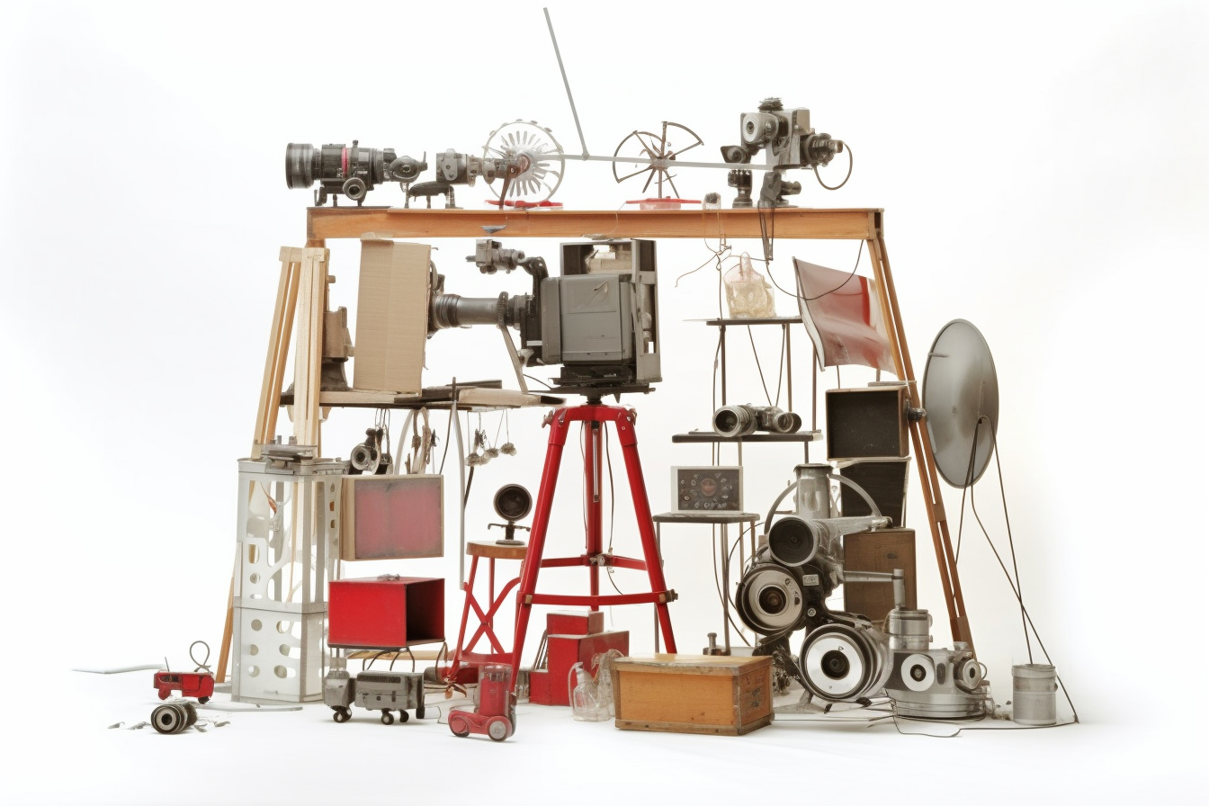 collectie van apparatuur van de gear list van een solo videograaf/filmmaker