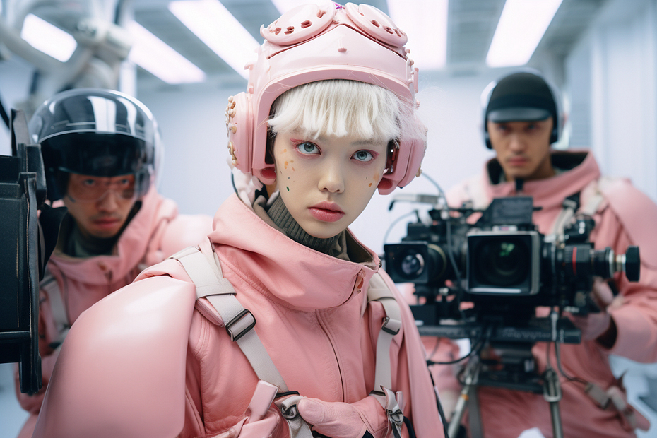 model in videoproductie studio